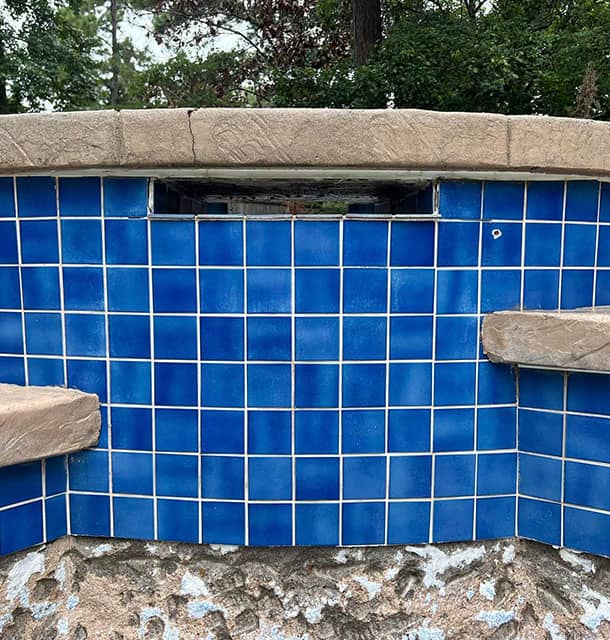 same pool with calcium deposits removed